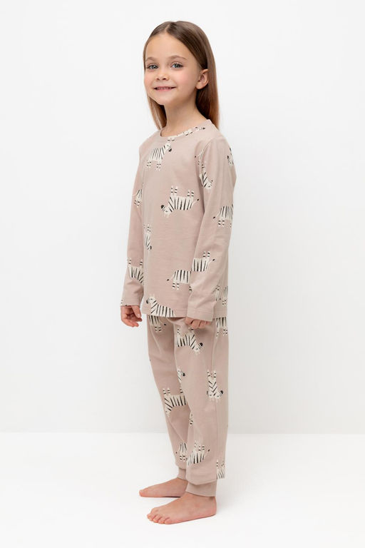 Crockid _ К 1561/бежевый,большие зебры пижама дет  фото 4