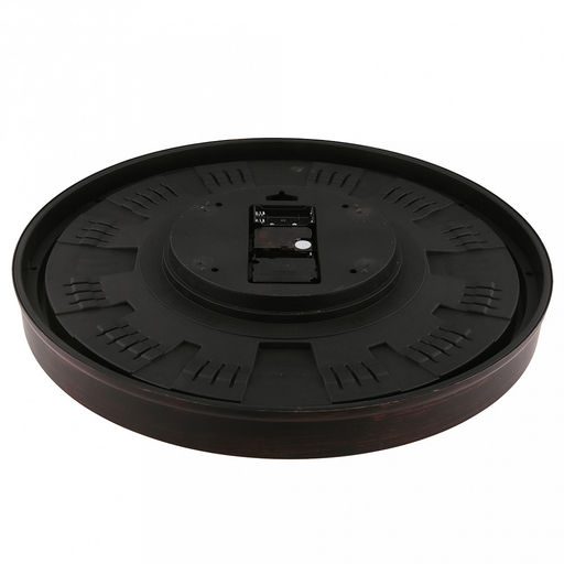 Часы настенные "Хронос" д49см, h7см, мягкий ход, циферблат "Шестеренки", коричневый потертый; цифры арабские, медный; корпус пластик, коричневый "под дерево"; в лотке (Китай)