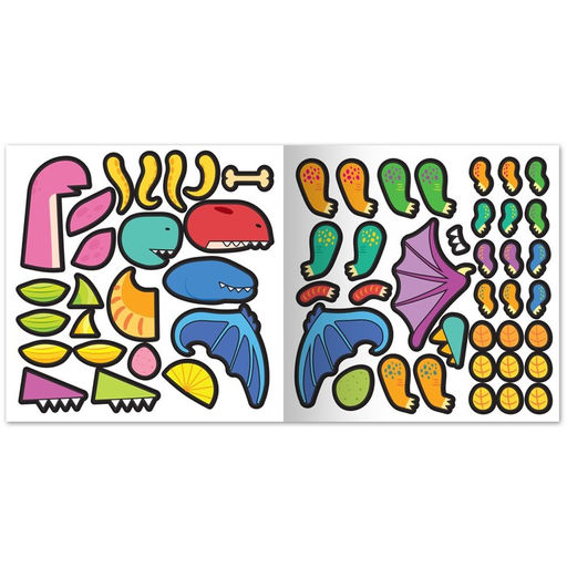 Книга с многоразовыми наклейками «Крутозавры», 12 стр., с маркером, 20 глазок