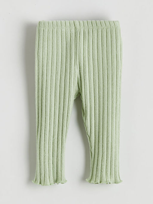 Bebe Yaka Desenli Uzun Kollu K?z Bebek Bluz ve Tayt Tak?m 2li