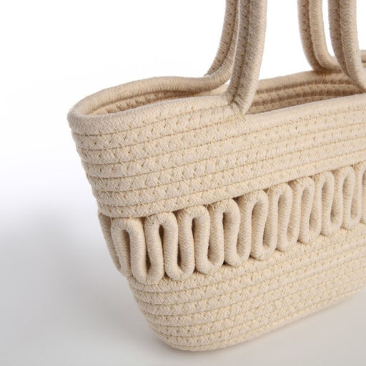 Сумка женская плетёная без застёжки, цвет молочный - Simaland фото 4