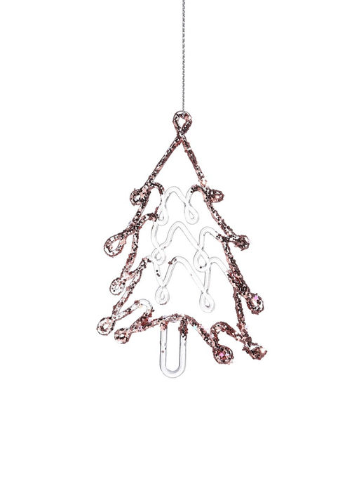 Цена за 3 шт. Ёлочная игрушка Зимнее волшебство. Ёлочка сияние блеск, 148 см, прозрачно-розовый фото 7