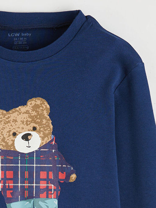 Ay? Teddy Bask?l? Erkek Bebek Pijama Tak?m?