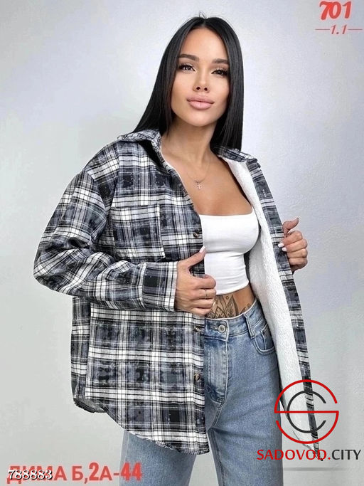 Женская рубашка с мехом внутри - Bruno фото 7