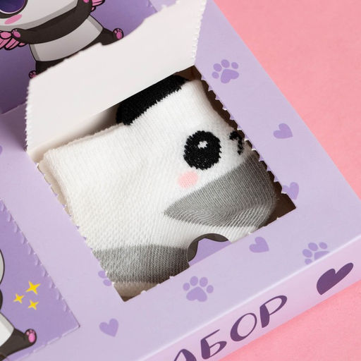 Подарочный набор адвент KAFTAN Панда: носки (р-р 14-16) и аксессуары  фото 2