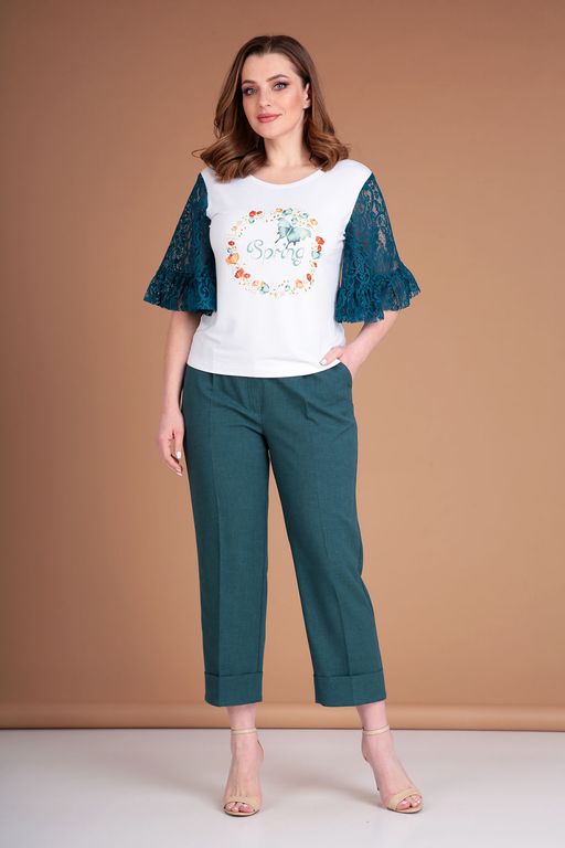 Костюм Liona Style 785 изумрудный  фото 2