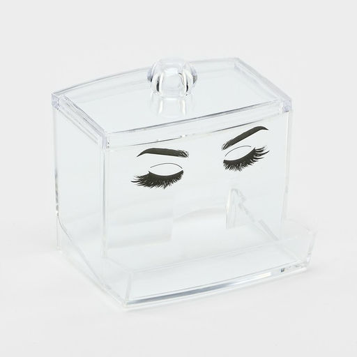 Органайзер для хранения ватных палочек «Глаза», 10.5×9.5 см, прозрачный