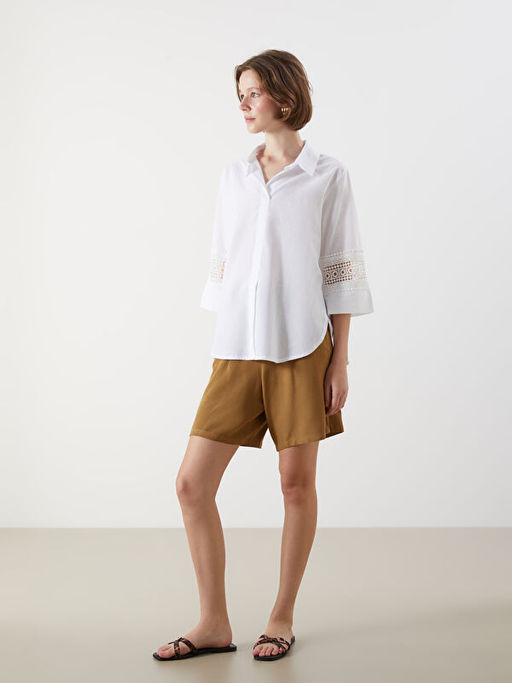 Kro?e Detayl? Oversize Kad?n G?mlek