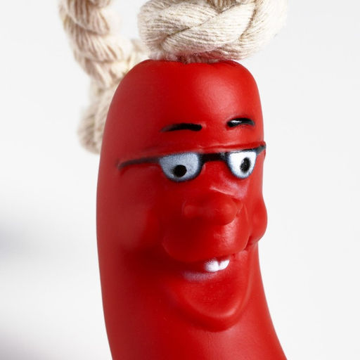 Игрушка Сосиска в очках на верёвке для собак, 14 см - Пижон фото 4