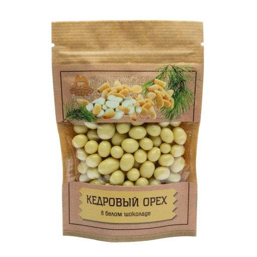 Драже Кедровый орех в белом шоколаде крафт-пакет 100г