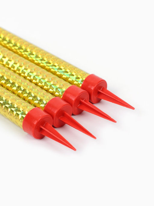 Свечи фонтаны в торт золотые, 4 шт., 10 см, горение 30-35 сек