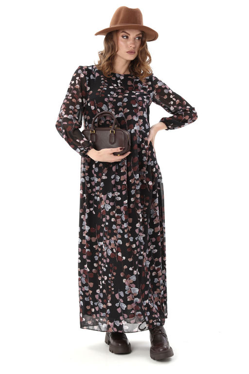 Платье NIKVA н801-7 листья мультиколор