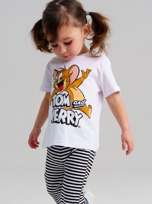 12543021 Комплект детский трикотажный для девочек: фуфайка (футболка), брюки (легинсы) - Playtoday фото 2