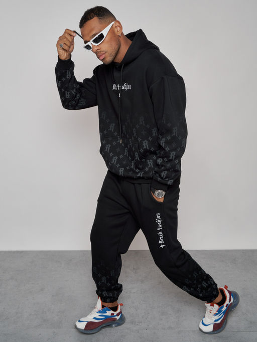 Спортивный костюм мужской трикотажный демисезонный черного цвета 12010Ch - Mtforce фото 21