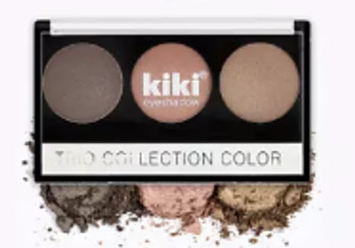 KIKI Тени д/век 3-х цветные Trio Collection Color 104 латте+капучино+кофейный