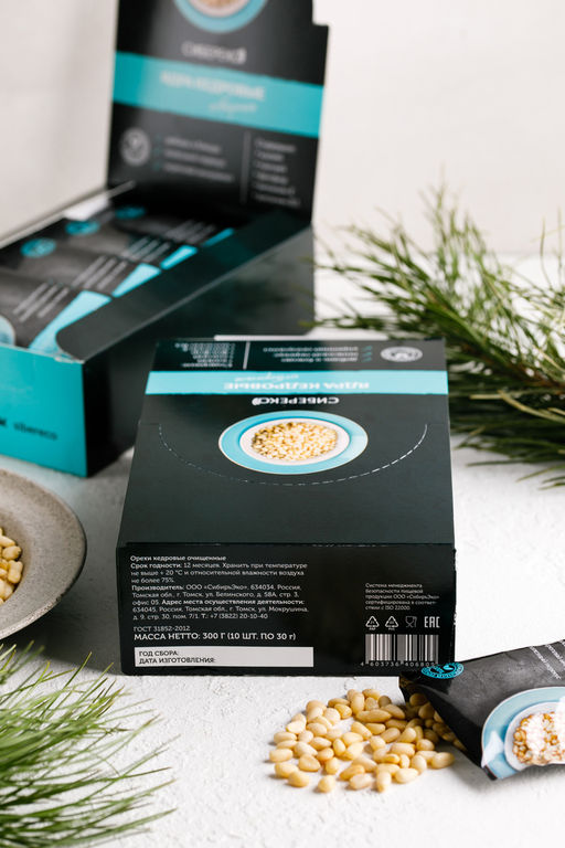 Ядро кедрового ореха 10 саше-пакетов в шоу-боксе - Сибереко фото 2