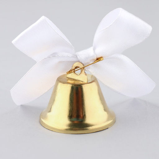 Цена за 5 шт. Колокольчик на булавке с бантом, белый, d = 3,6 см - Simaland фото 2