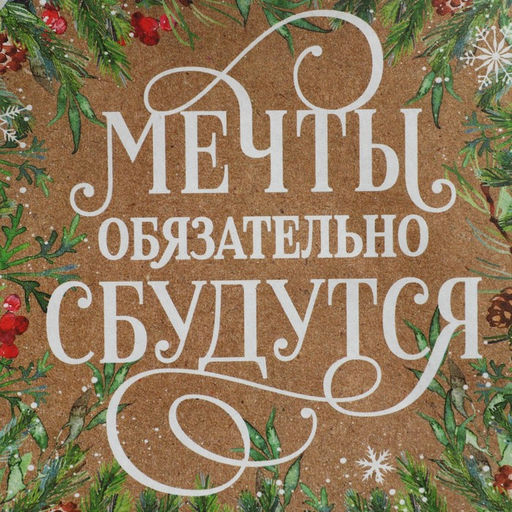 Пакет подарочный новогодний крафтовый «Пусть мечты сбудутся», S 12 х 15 х 5.5 см