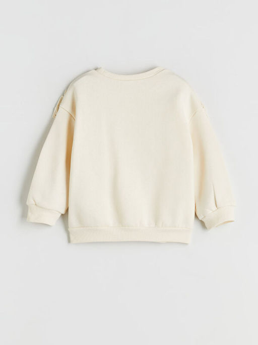 Bisiklet Yaka Uzun Kollu Nak??l? K?z ?ocuk Sweatshirt
