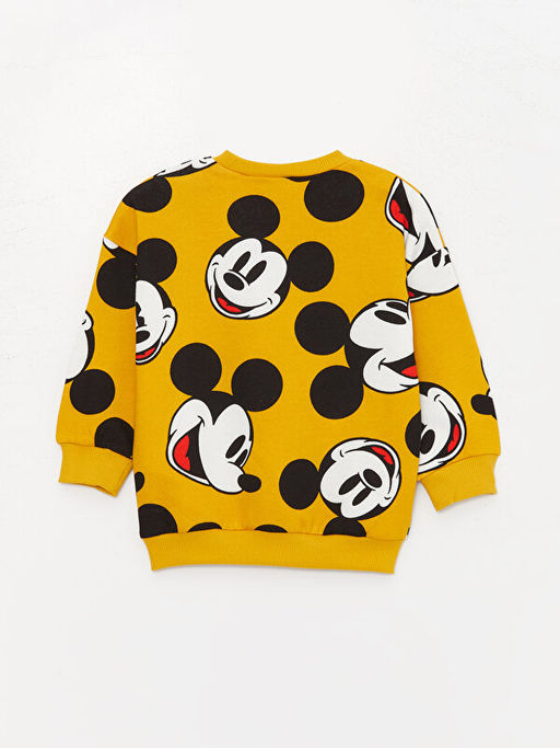 Bisiklet Yaka Mickey Mouse Bask?l? Erkek Bebek Pantolon ve Sweatshirt Tak?m 2li - Waikiki фото 3
