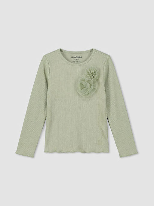 ?i?ek Aplikeli Fitilli K?z ?ocuk Simli Ti??rt