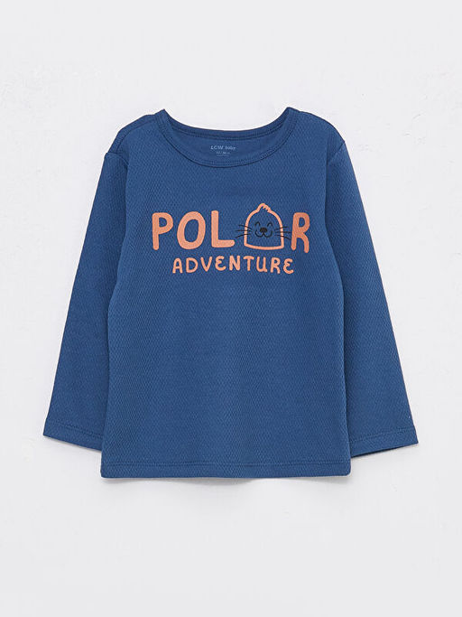 Bisiklet Yaka Uzun Kollu Bask?l? Erkek Bebek 2li Pijama Tak?m? - Waikiki фото 2