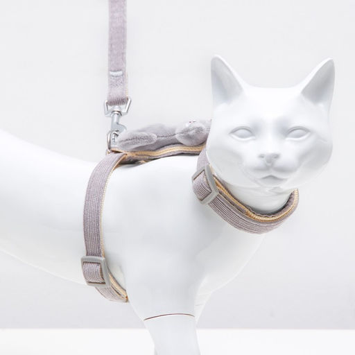 Комплект амуниции с игрушкой, M, поводок 120 х 1,5 см, серый - Пижон фото 3