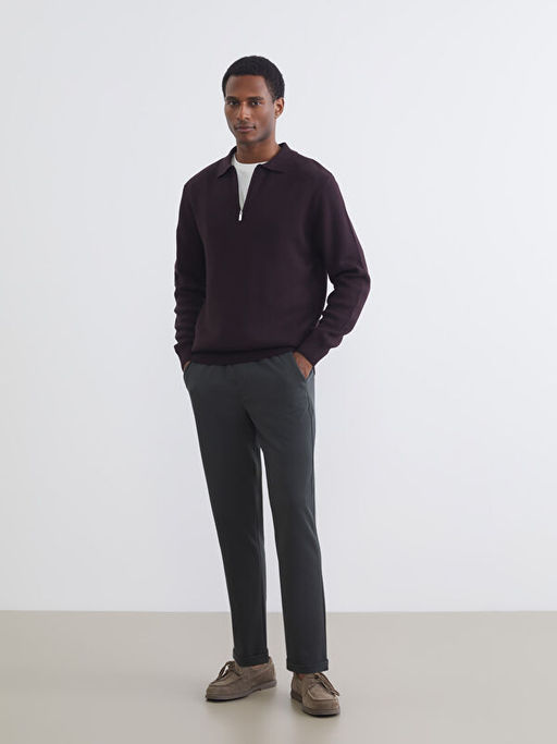 Polo Yaka Erkek Triko Kazak