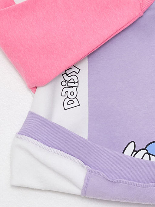 Bisiklet Yaka Daisy Duck Bask?l? Uzun Kollu K?z ?ocuk Sweatshirt - Waikiki фото 3