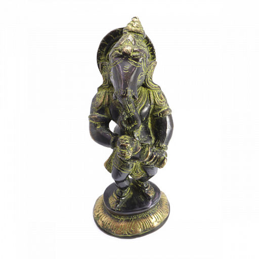 Ганеш Music дарующий счастье и удачу Antic бронза h-21см L-9см 1,761кг