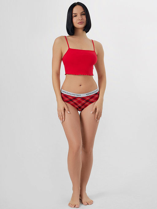 Цена за 2 штуки! Трусы шорты женские новогодние в клетку - Mark formelle фото 6