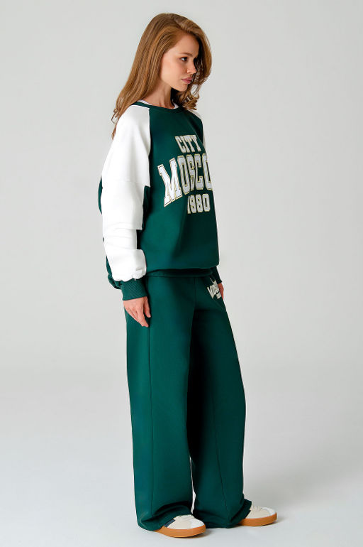 Арт. 2-541 Костюм женский с брюками 44-50 (4 шт) Цвет:изумруд,белый - Калинка фото 9