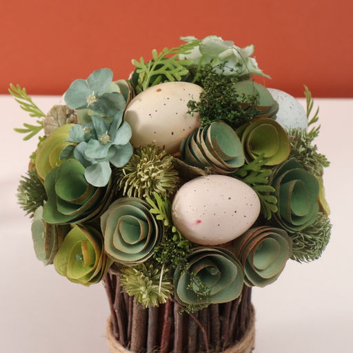 Интерьерный декор Пасхальный зелёный букет, 20?20?22 см