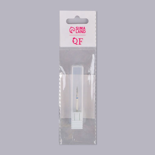 Фреза алмазная для маникюра «Пламя», средняя зернистость, 1.8×8 мм, в пластиковом футляре