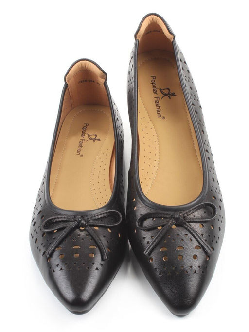 06-7388-66A BLACK Туфли летние женские "Лодочки" (натуральная кожа)
