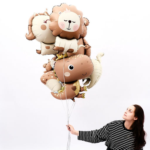 Цена за 2 шт. Воздушный шар фольгированный 30" «Лев», фигура, матовый