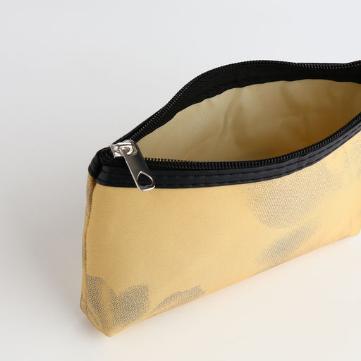 Косметичка на молнии плоская, с принтом Ромашки, жёлтая - Simaland фото 3