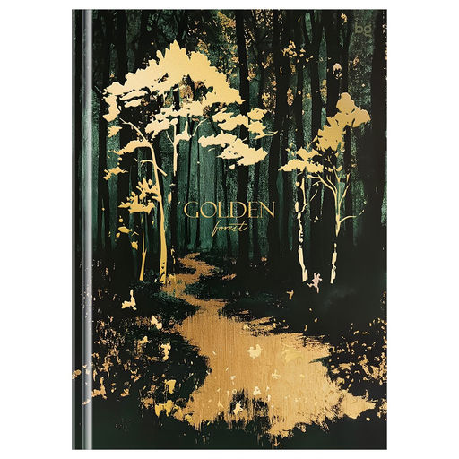 Бизнес-блокнот А5 64л. "Golden forest" ("BG", ББ5т64_лм_тф 09870) матовая ламинация, тиснение фольгой