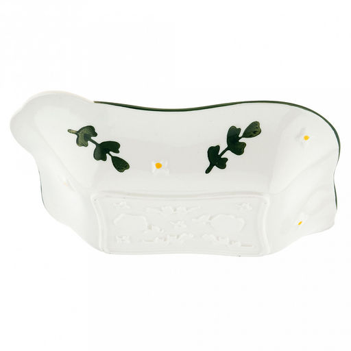 "Зефир" Салатник фарфоровый 450мл, 20,3х16,4х4,1см, фигурный, цветной декор, отводка (Китай)