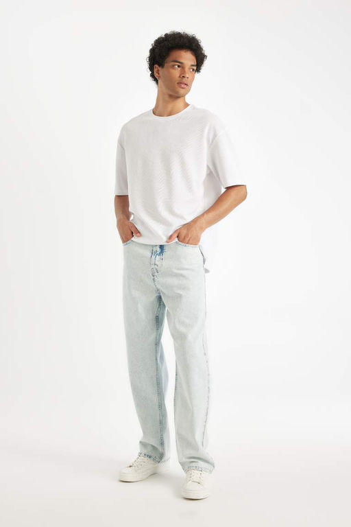Джинсовые брюки Baggy Fit с широким узором и нормальной талией, широкие брюки - Defacto фото 3