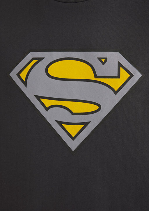 Superman Bask?l? Antrasit Tisort - Mavi фото 7