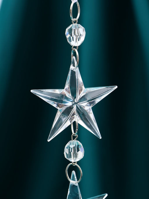 Цена за 2 шт. Ёлочная игрушка Зимнее волшебство. Льдинка звёзды кристалл, 204.5 см, прозрачный  фото 3