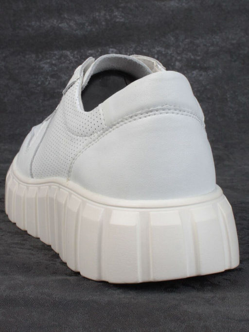 05-PDA97-1 WHITE Кроссовки женские (натуральная кожа)