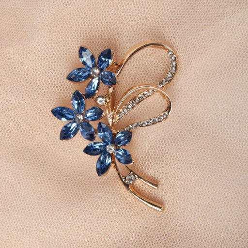 Брошь Букет 9 см / 38B-10-7 /уп 420/ (Бело-розовый ) - Галеонтрейд фото 6