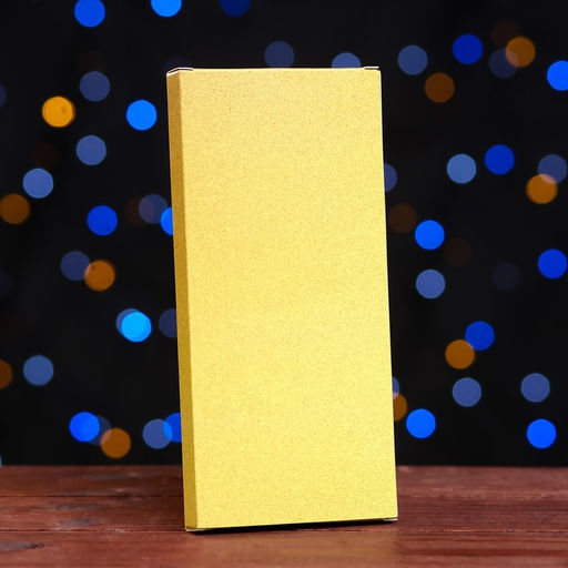 Цена за 5 шт. Подарочная коробка под плитку шоколада, с окном, золотая, 17×8×1.4 см