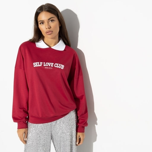 Свитшот свободного кроя с воротничком Модный сдвиг - Charutti фото 4