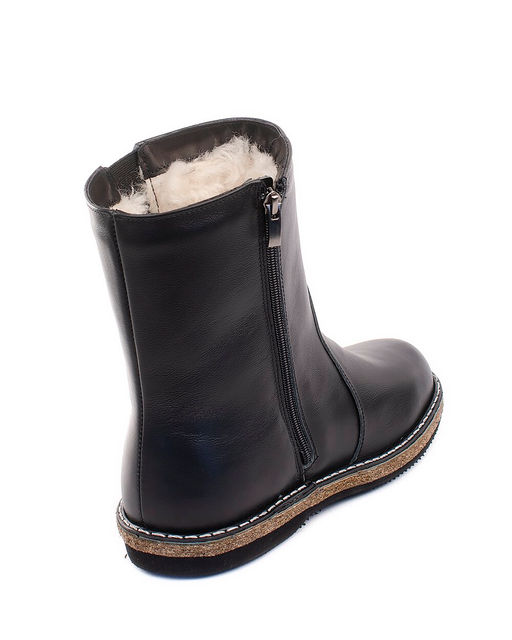 Полусапоги женские на полную ногу, Кожа, овчина, войлок, микропора