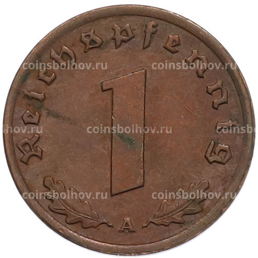 Монета 1 рейхспфенниг 1939 года A Германия