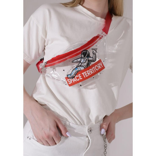 Сумка поясная Космос прозрачная, цвет красный - Nazamok фото 9