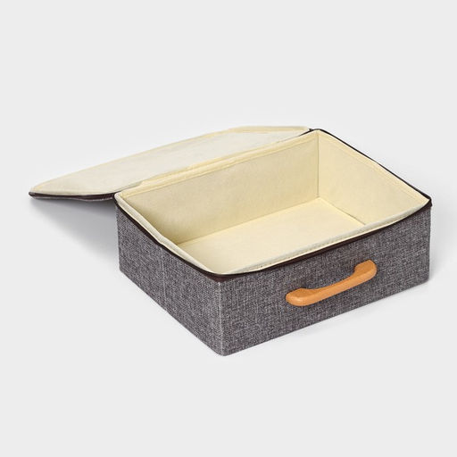 Короб для хранения на молнии LaDо́m «Рон», 32×25×11 см, серый